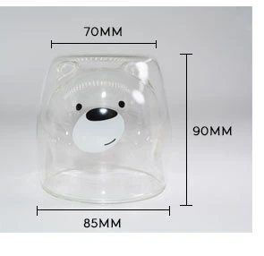 High Quality Double-Wall Glass Tea Mug Bear Shape Glass Cup