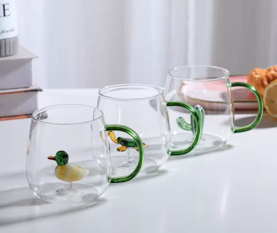 Tazza da caffè espresso fatta a mano Tazza da caffè in vetro borosilicato con manico Tazza in vetro Wish